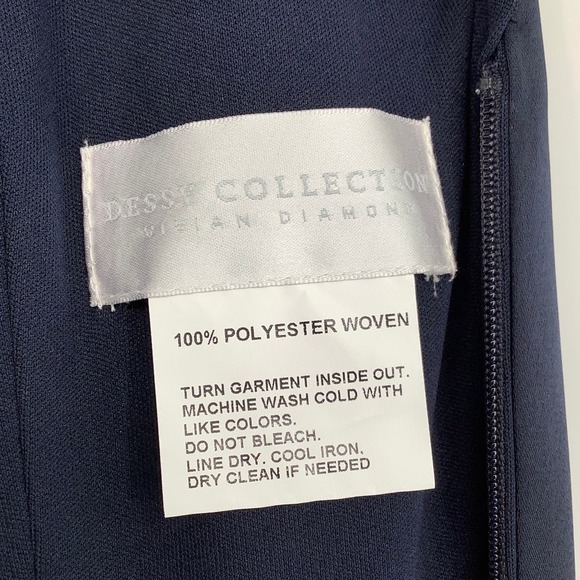 NEW! Dessy Collection Size 14 Charmeuse Trumpet Midnight Dress $242 msrp I21-13 - Picture 5 of 11